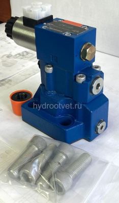 DBW20B2-5X/100YCW110-50N9K4 - Предохранительный клапан Ду25 с давлением настройки до 100 бар, управление - Y - внешний дренаж с разгрузкой B = открыт с электроуправлением W110
