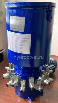 9DDRB-N5.8/30 - Станция смазки электрическая для многоточечных систем, рабочее давление до 315 бар, подача 5,8 мл/мин, мощность двигателя 0,18 кВт, объем бака 30 литров, число выходов: 9